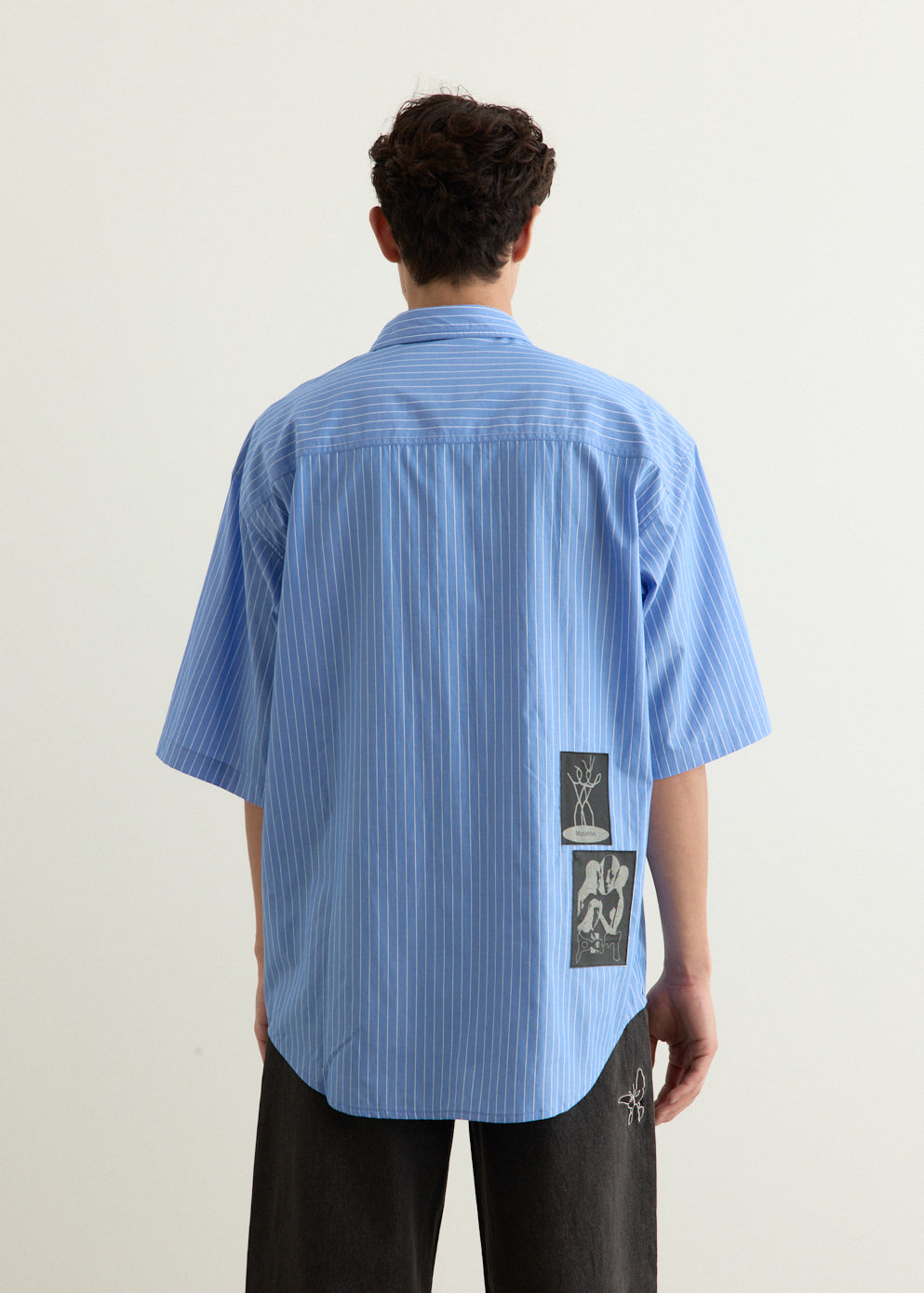 Slab City Boxy SS Shirt, Blue Stripe