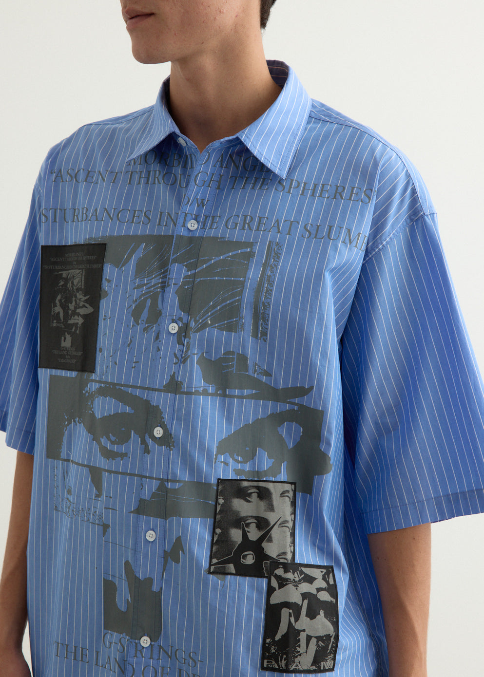 Slab City Boxy SS Shirt, Blue Stripe